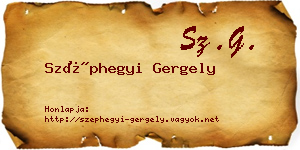 Széphegyi Gergely névjegykártya